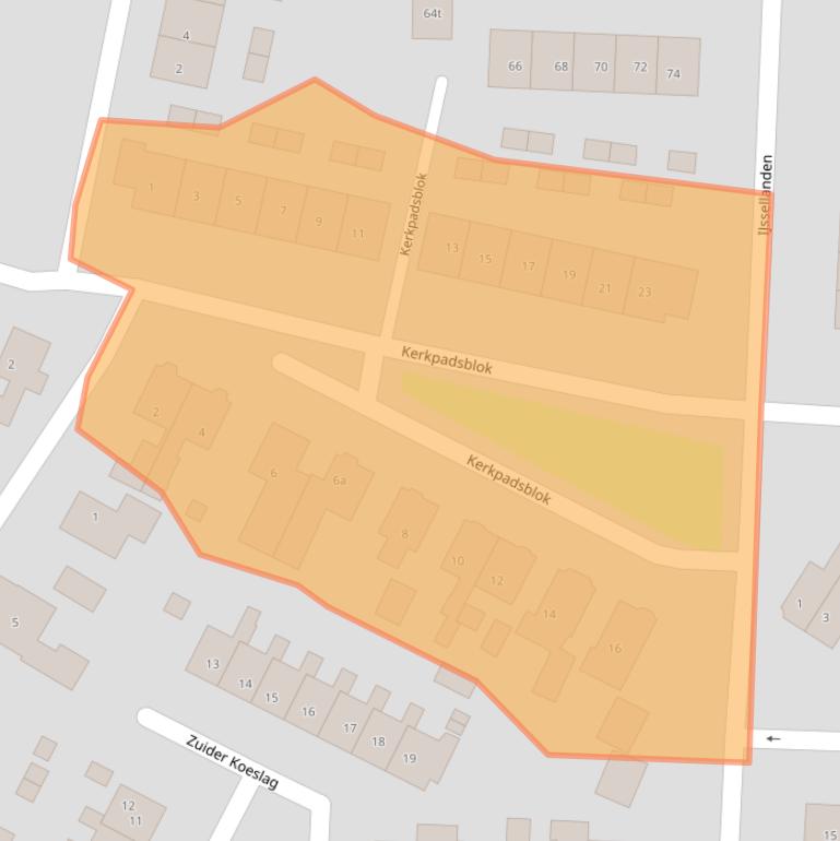 Kaart van postcodegebied 8131WB.
