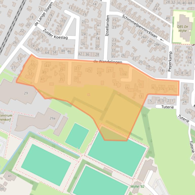 Kaart van postcodegebied 8131WD.