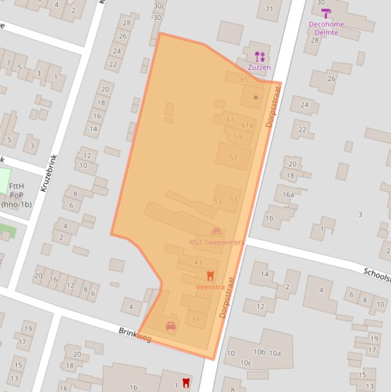 Kaart van postcodegebied 8141AJ.