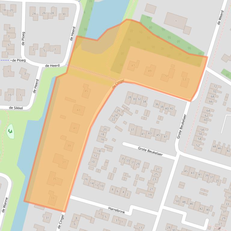 Kaart van postcodegebied 8141BW.