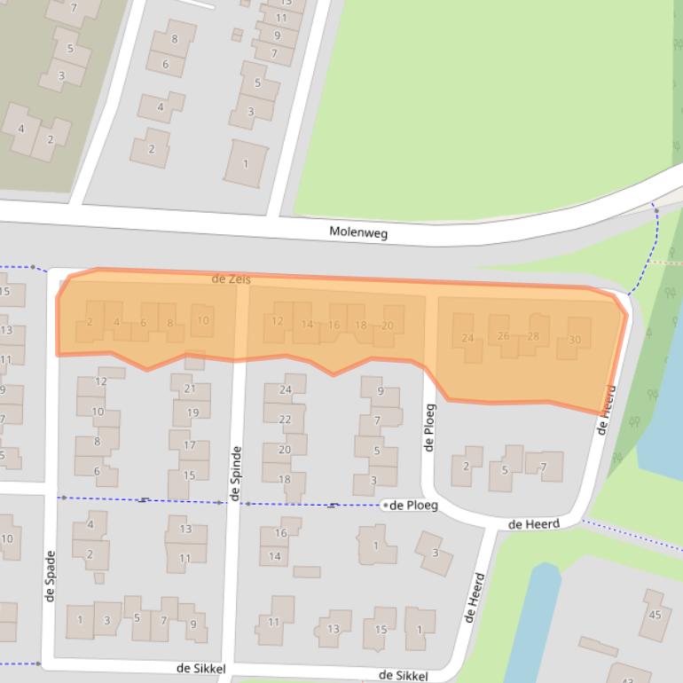 Kaart van postcodegebied 8141HH.