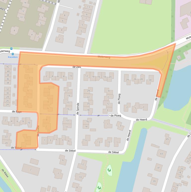 Kaart van postcodegebied 8141HJ.