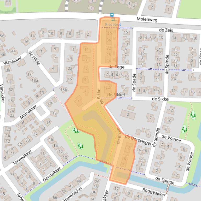 Kaart van postcodegebied 8141HL.