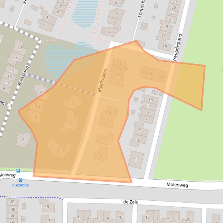 Kaart van postcodegebied 8141NR.