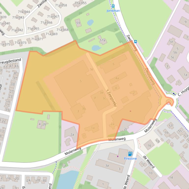 Kaart van postcodegebied 8141NT.