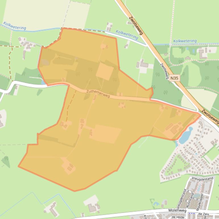 Kaart van postcodegebied 8141PC.