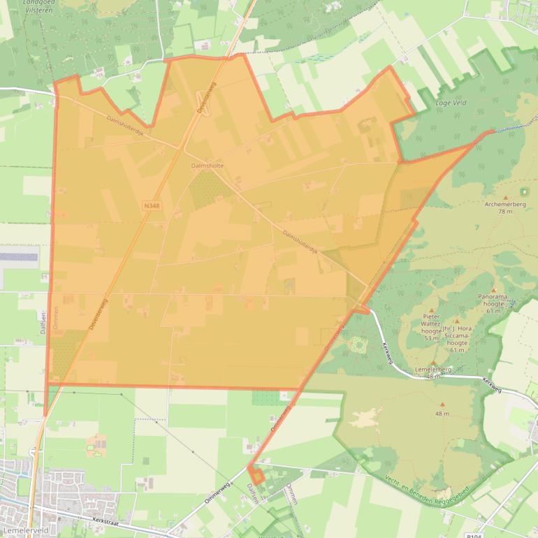 Kaart van postcodegebied 8146.