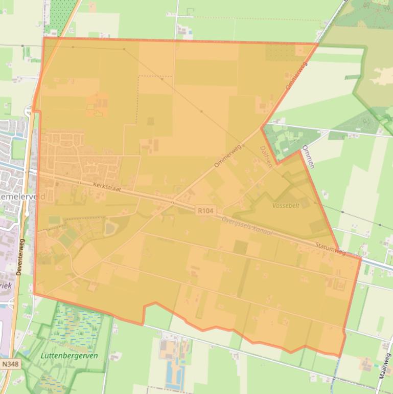 Kaart van postcodegebied 8151.