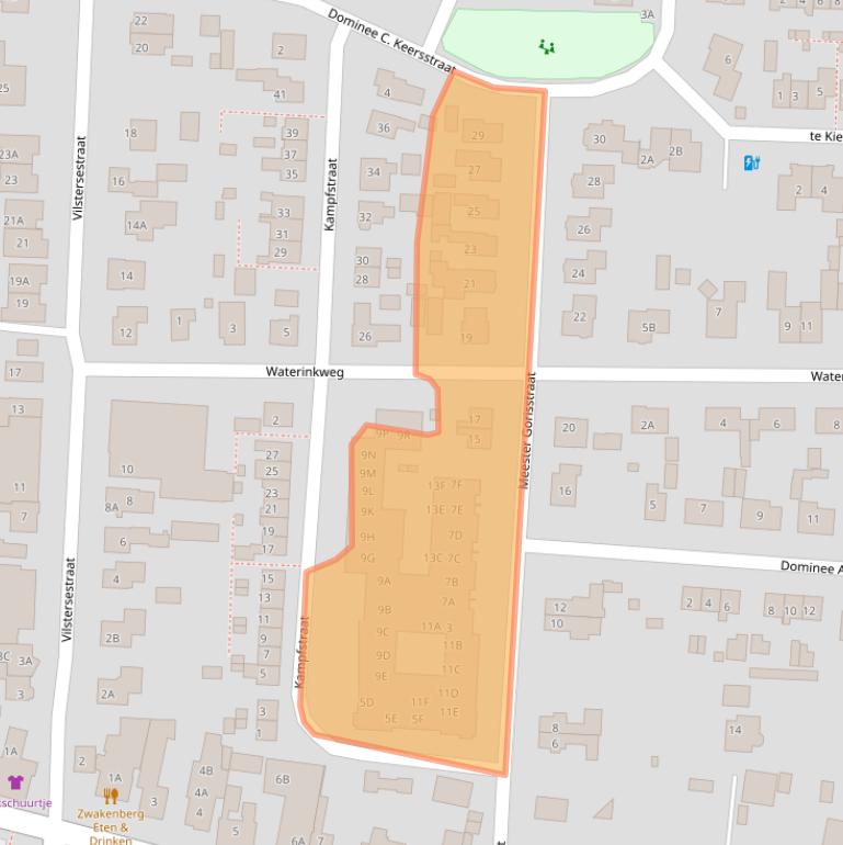 Kaart van postcodegebied 8151AG.