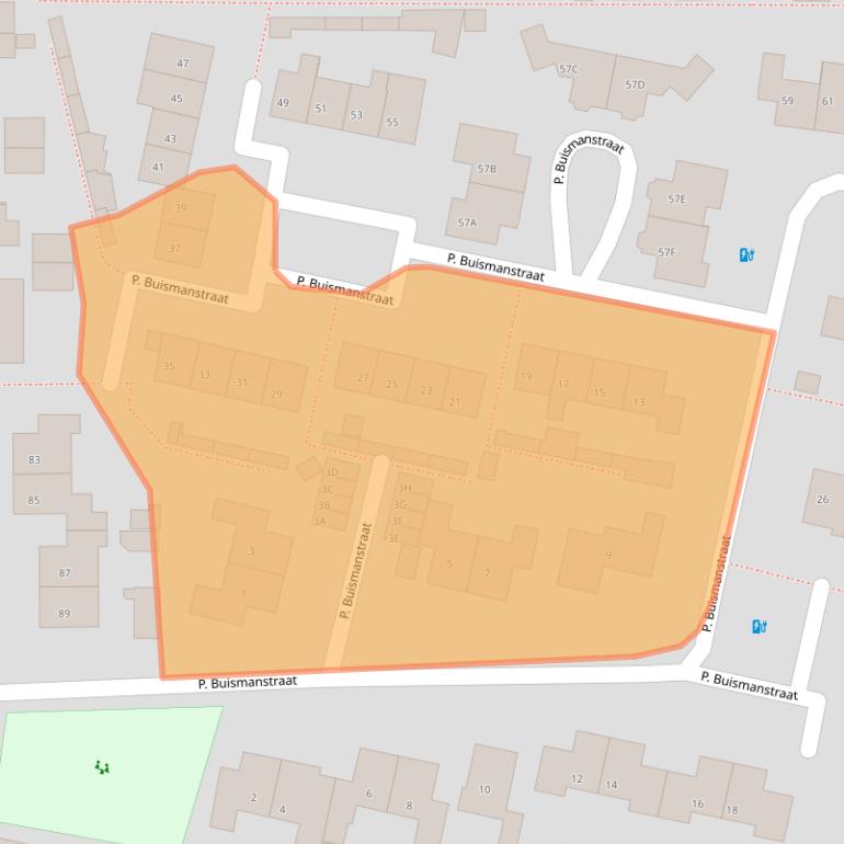 Kaart van postcodegebied 8151BD.