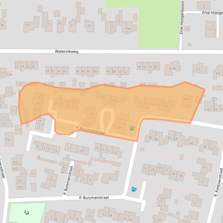 Kaart van postcodegebied 8151BE.