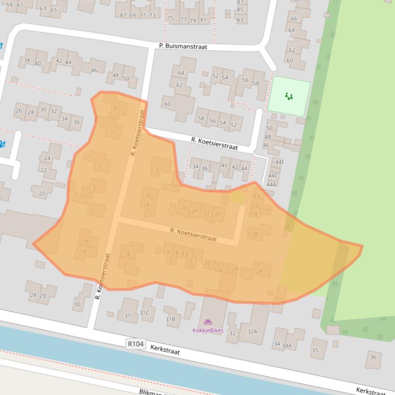Kaart van postcodegebied 8151BJ.