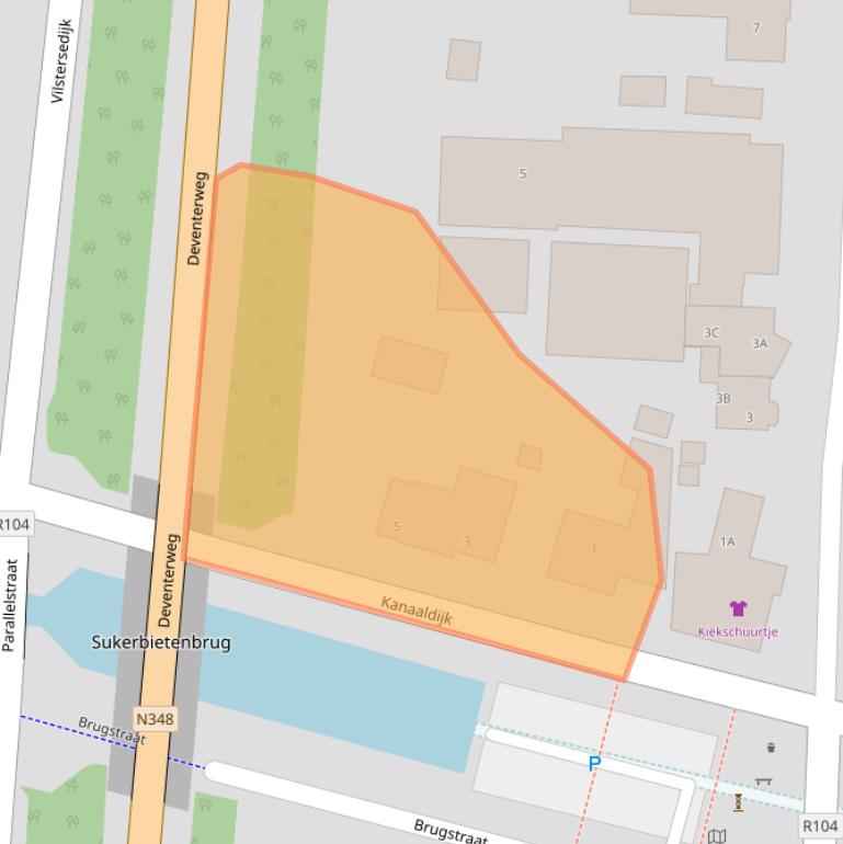 Kaart van postcodegebied 8152AB.