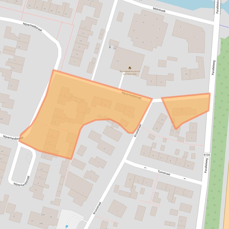Kaart van postcodegebied 8152AE.