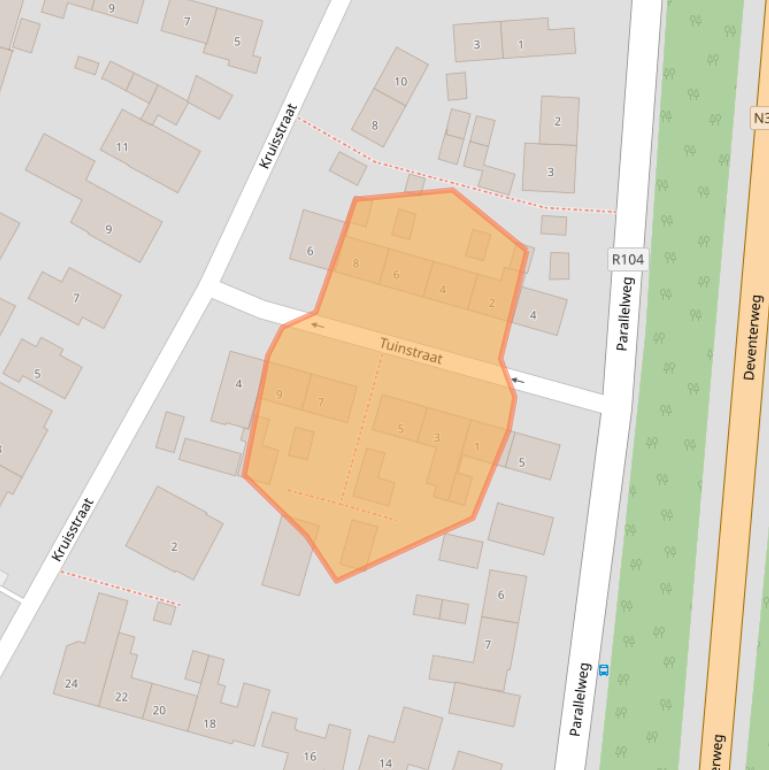Kaart van postcodegebied 8152AM.
