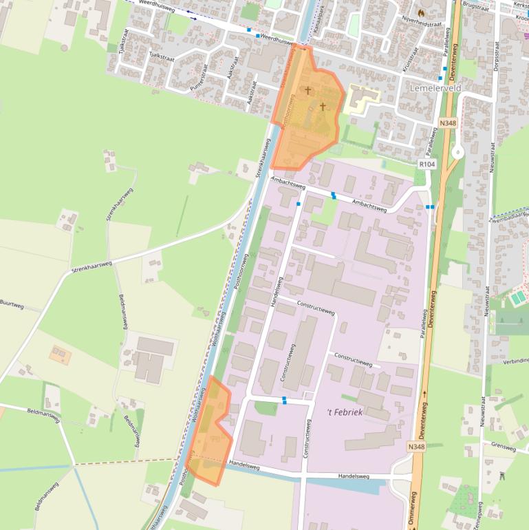 Kaart van postcodegebied 8152AZ.