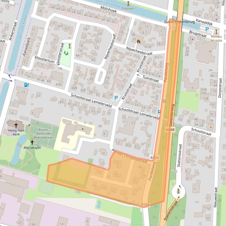Kaart van postcodegebied 8152BC.