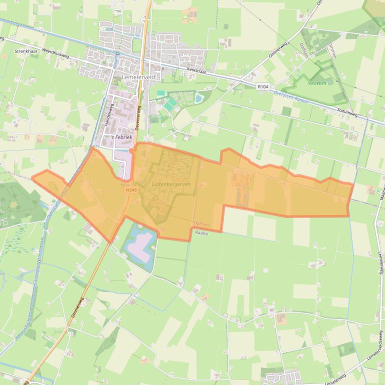 Kaartafbeelding, ingezoomd op postcodegebied 8153.