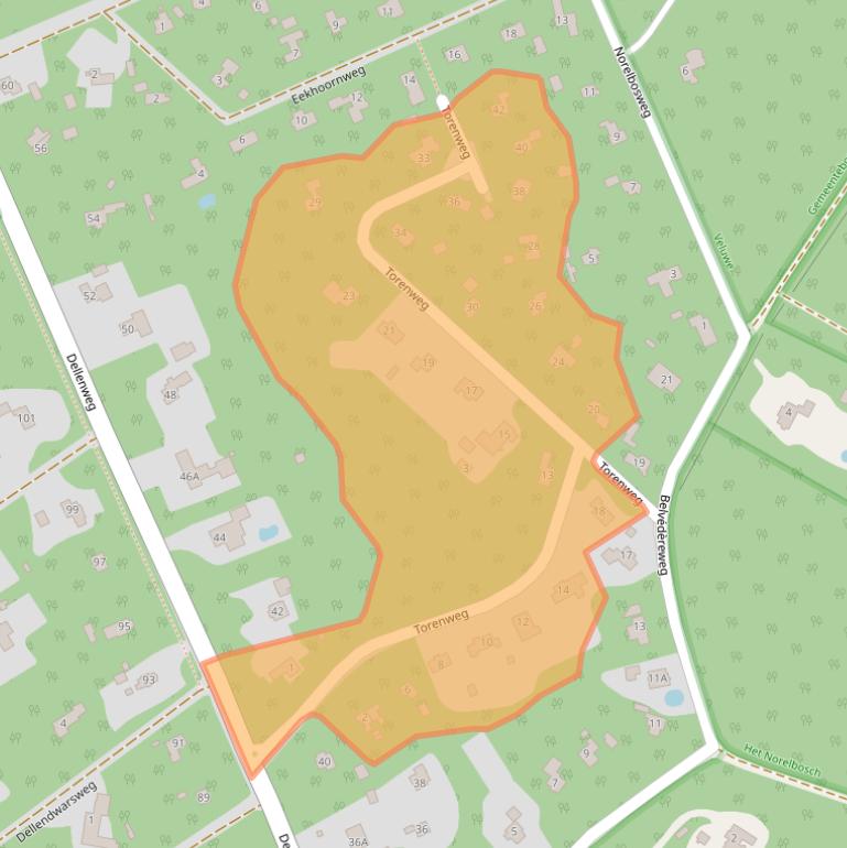 Kaart van postcodegebied 8161AT.