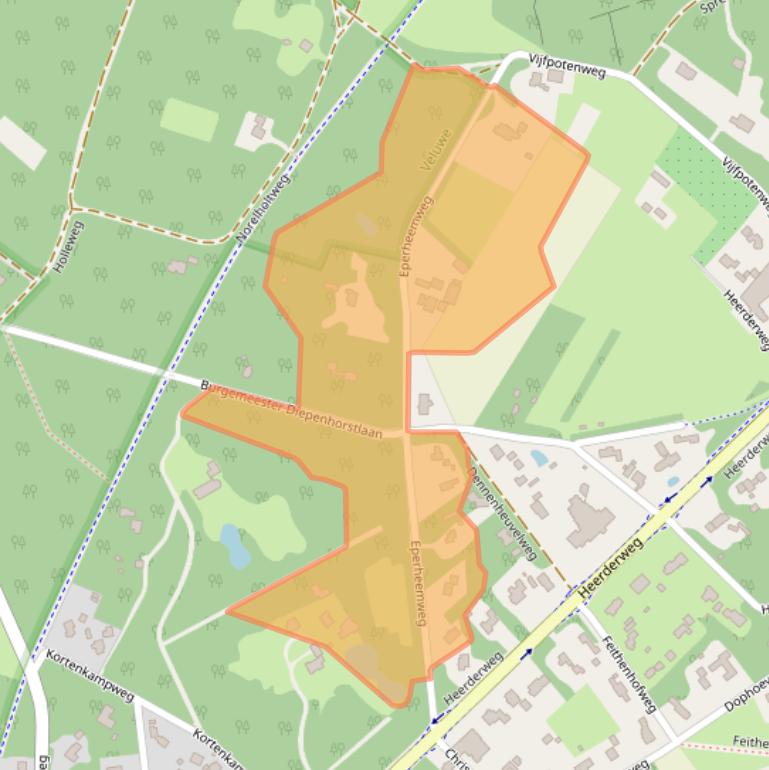 Kaart van postcodegebied 8161BJ.