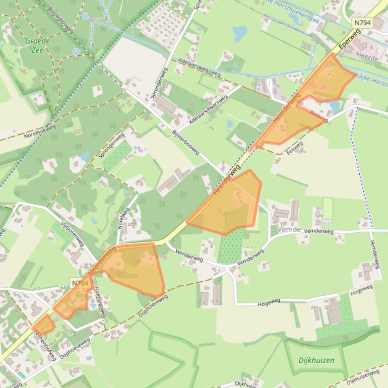 Kaart van postcodegebied 8161BN.