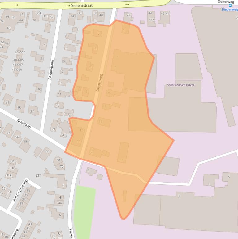 Kaart van postcodegebied 8161CT.