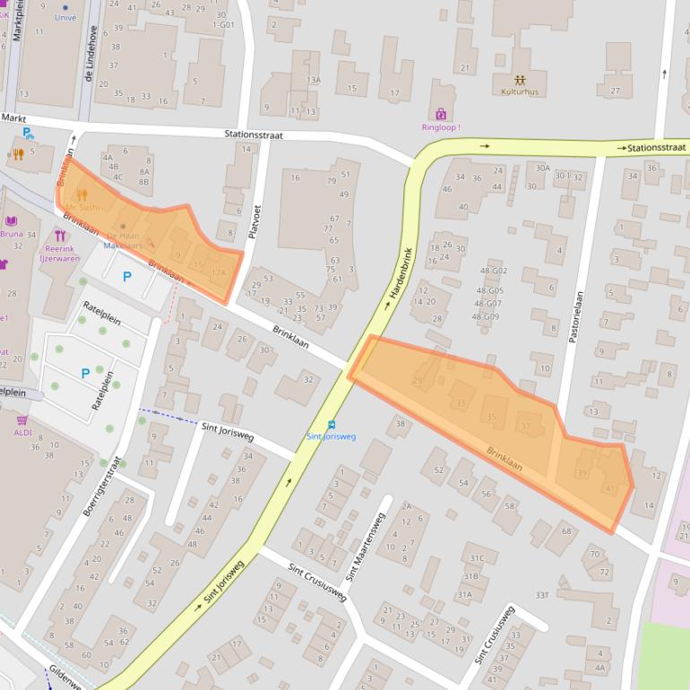 Kaart van postcodegebied 8161CW.