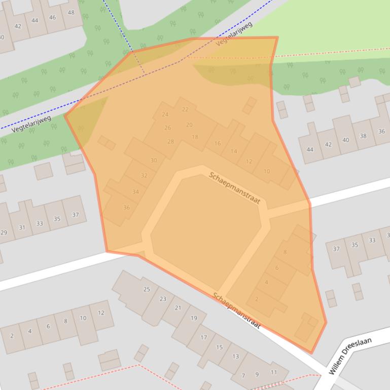 Kaart van postcodegebied 8161DX.