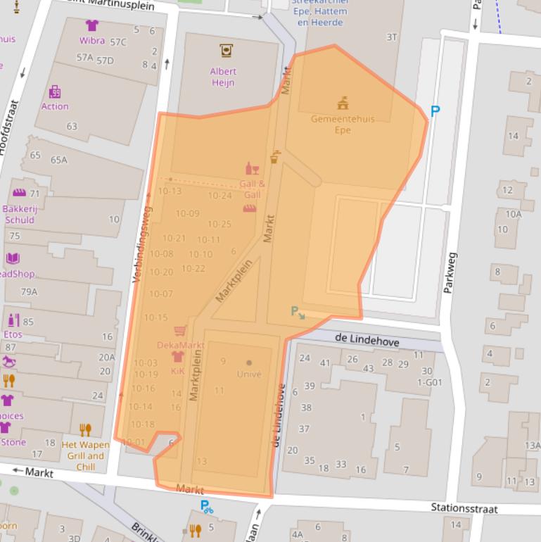 Kaart van postcodegebied 8161EE.