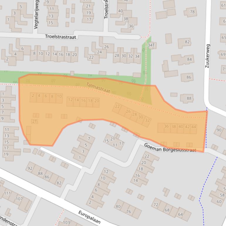 Kaart van postcodegebied 8161GA.