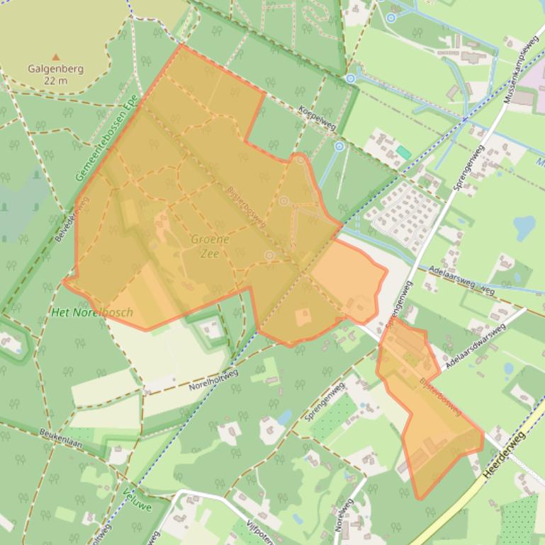 Kaart van postcodegebied 8161NE.