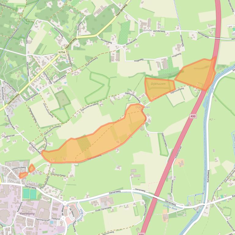 Kaart van postcodegebied 8161NT.