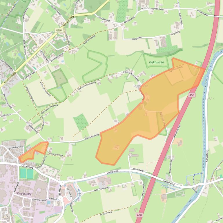 Kaart van postcodegebied 8161NV.