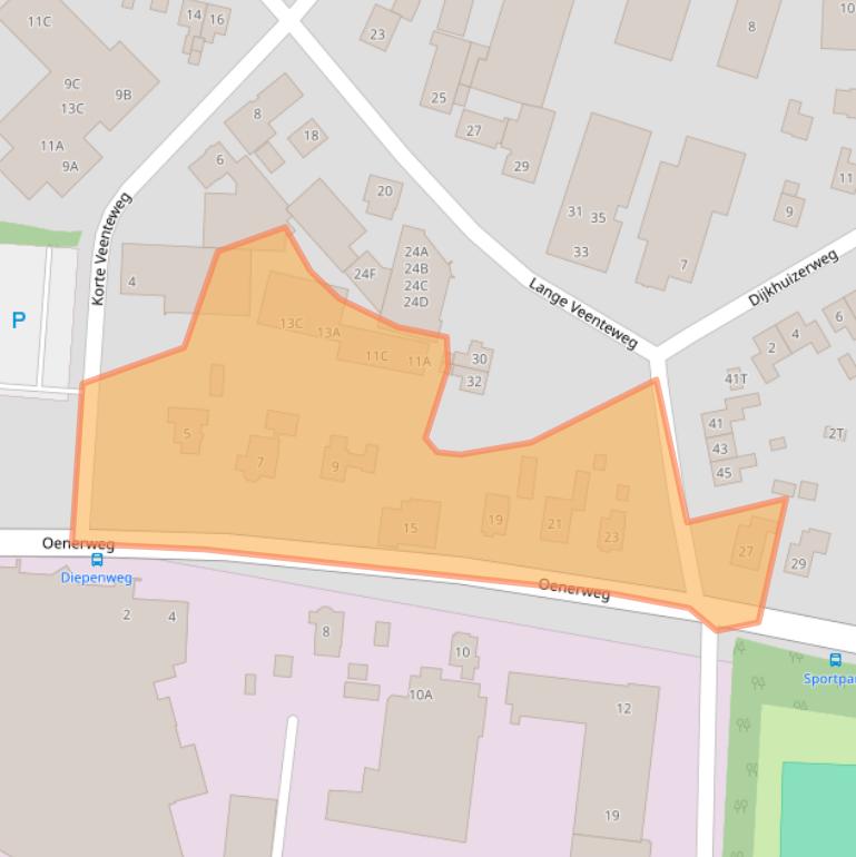 Kaart van postcodegebied 8161PJ.