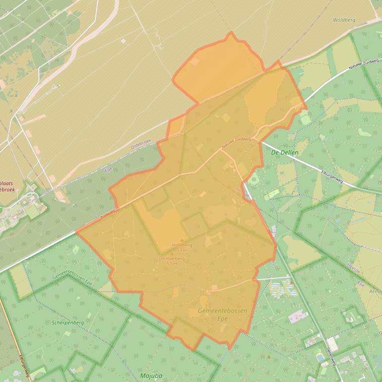 Kaart van postcodegebied 8161PZ.
