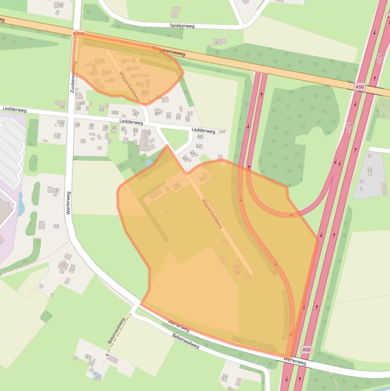 Kaart van postcodegebied 8161SW.