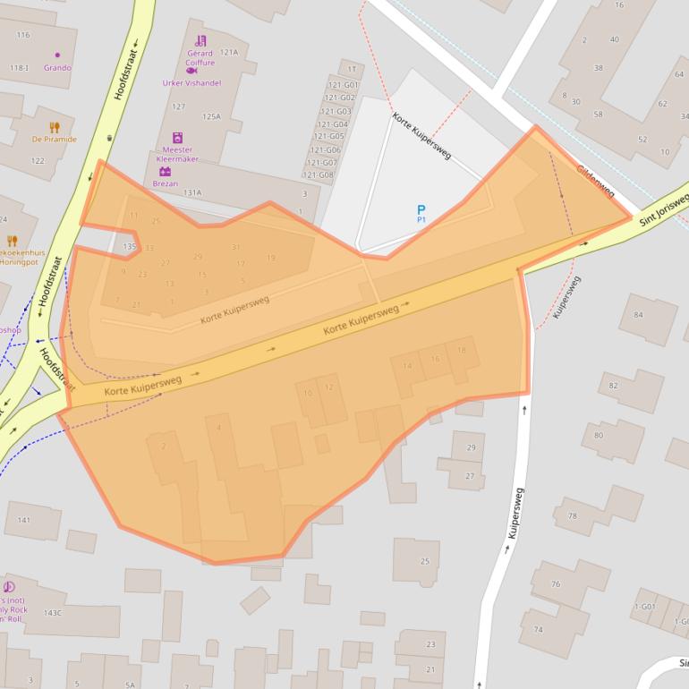 Kaart van postcodegebied 8161VZ.