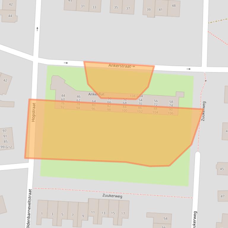 Kaart van postcodegebied 8161XJ.