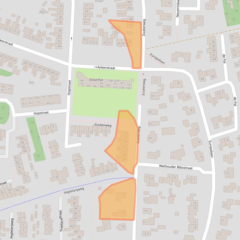 Kaart van postcodegebied 8161XS.