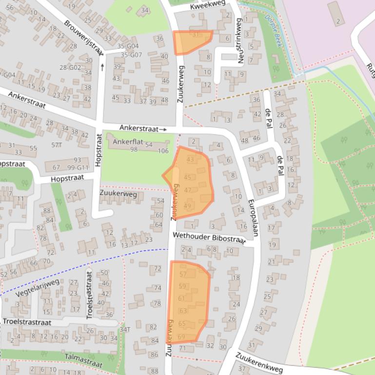 Kaart van postcodegebied 8161XV.