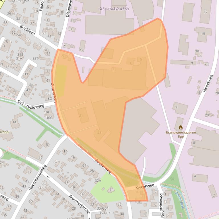 Kaart van postcodegebied 8161XW.