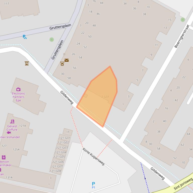 Kaart van postcodegebied 8161XX.