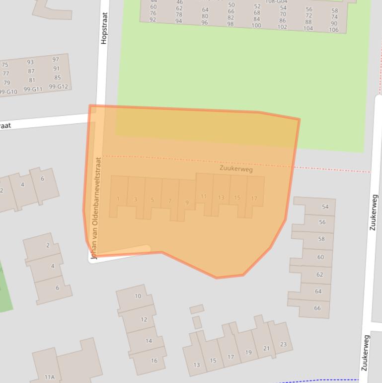 Kaart van postcodegebied 8161ZH.