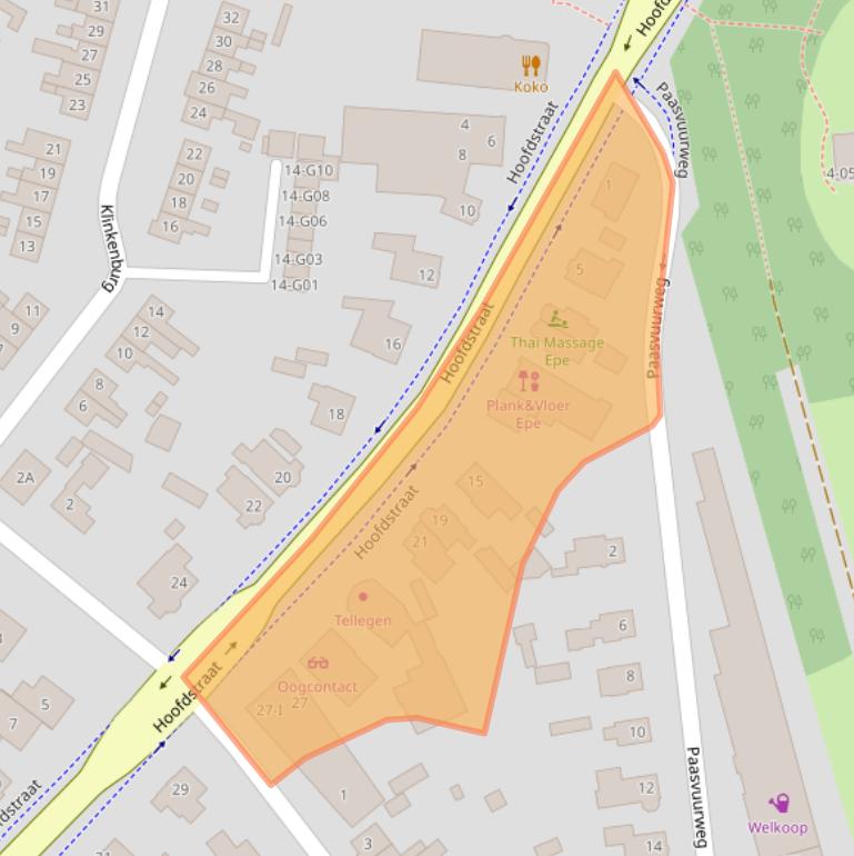 Kaart van postcodegebied 8162AA.