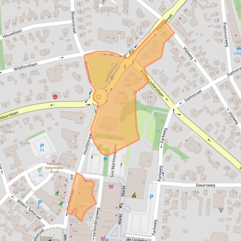 Kaart van postcodegebied 8162AB.