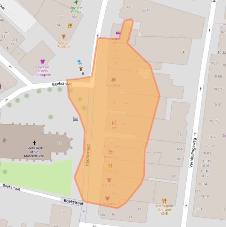 Kaart van postcodegebied 8162AC.