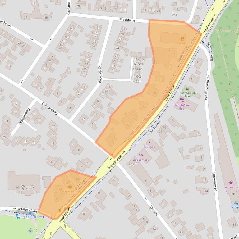 Kaart van postcodegebied 8162AJ.