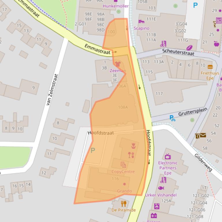 Kaart van postcodegebied 8162AN.