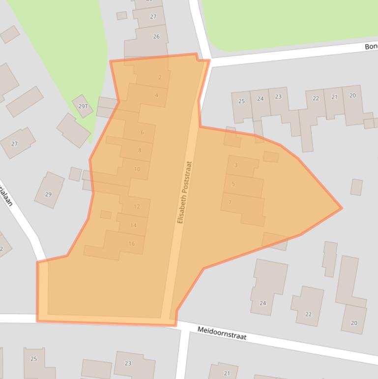 Kaart van postcodegebied 8162BC.