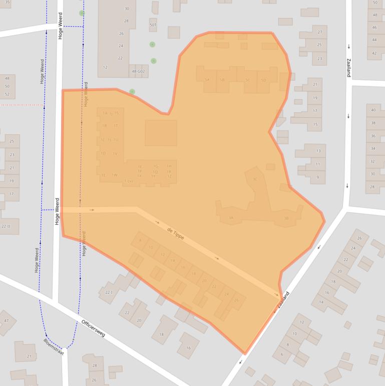 Kaart van postcodegebied 8162BN.